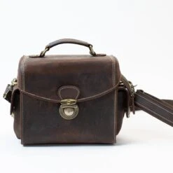 Hølssen Edris Brown Leather Camera Bag - Walnut Brown