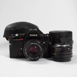 Konica Autoreflex T4 With 50mm F/1.8 & 28mm F/3.5 KIT